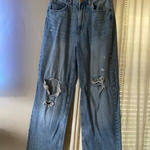 H&M Women's Distressed Blue Jeans